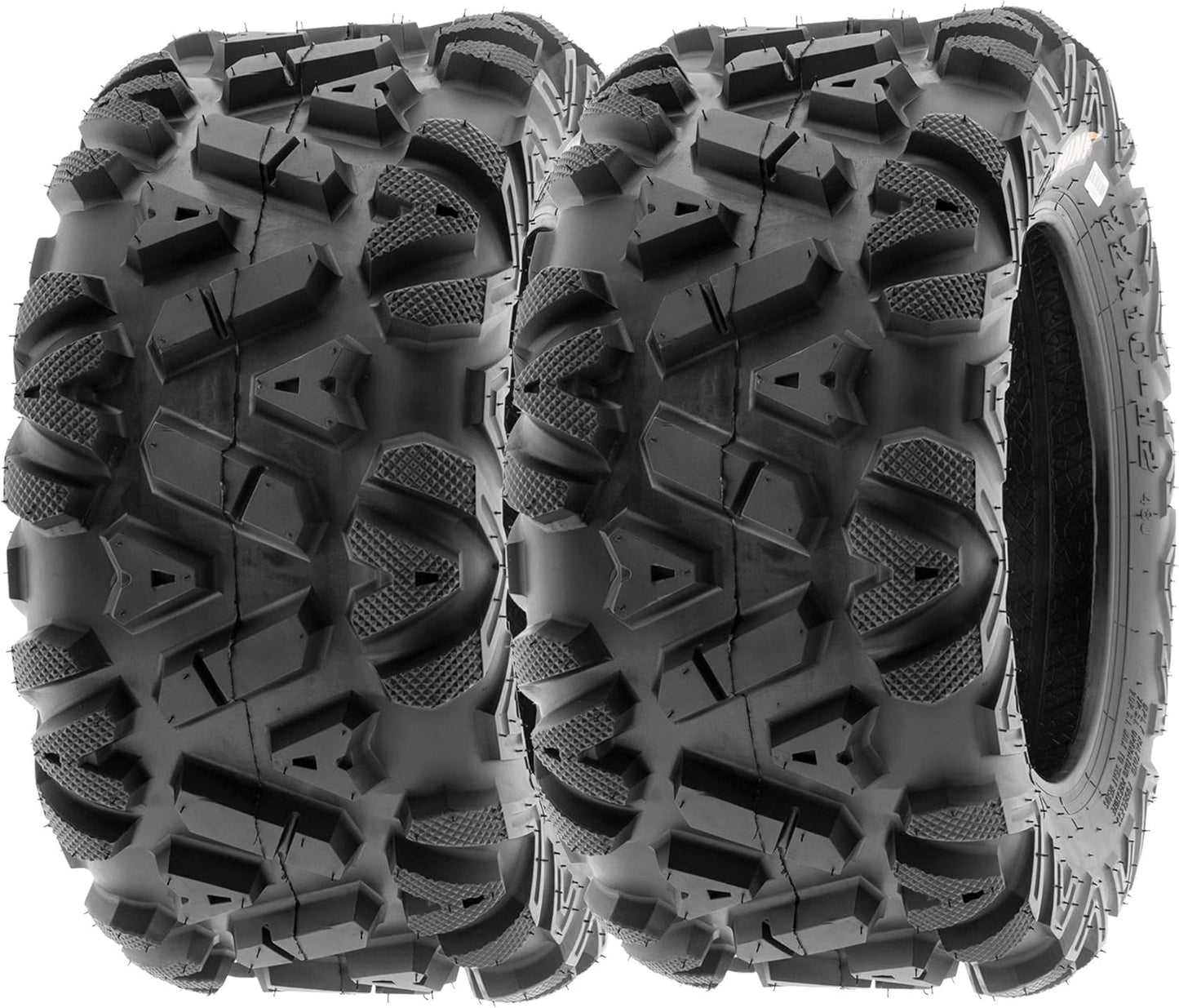 Set of 4 New All Terrain 6 PR tires Two of Front 25x8-12 and Two of Rear 25x10-12 ATV UTV Tires - A033 POWER I [ 25x8x12 & 25x10x12 ]