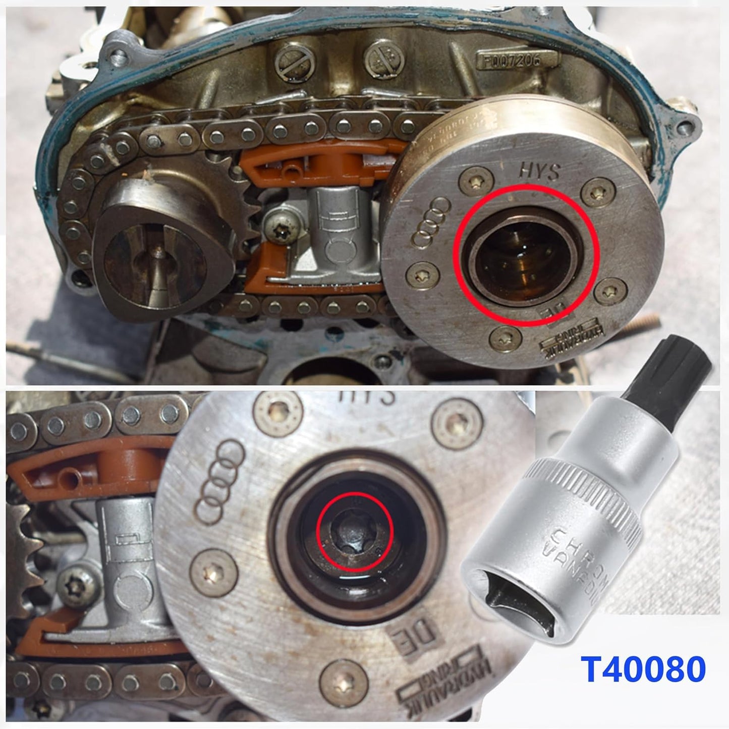 Camshaft Alignment Locking Timing Tool Kit, Compatible with Audi VW 2.0 FSI/TFSi Petrol Engine T10252 T10115 T10020 with T52 T40080 Socket