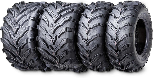 ROADGUIDER Set 4 ATV/UTV Tires 22x7-11 Front & 22x10-9 Rear /6PR 20mm Deep Tread compatible with Honda Recon 250 Suzuki Ozark 250