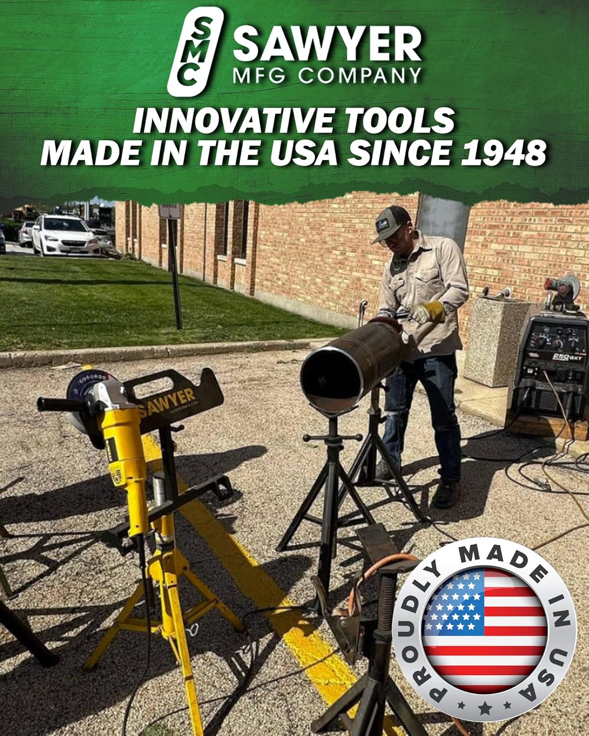 Sawyer Mfg Angle Grinder Holder & Cutter – Adjustable Grinder Base Bracket with Durable Steel Construction, Multi-Functional Tool Organizer, and Magnetic Tool Holder Strip for Workshop Accessories