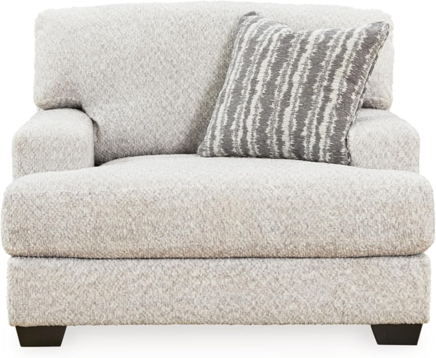 Signature Design by Ashley Brebryan Coastal Upholstered Oversized Chair with 1 Accent Pillow, Beige