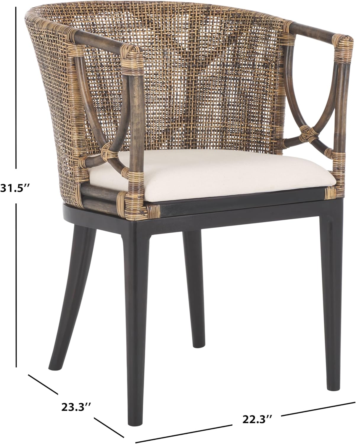 Safavieh Home Collection Beningo and Arm Chair, Brown/Black