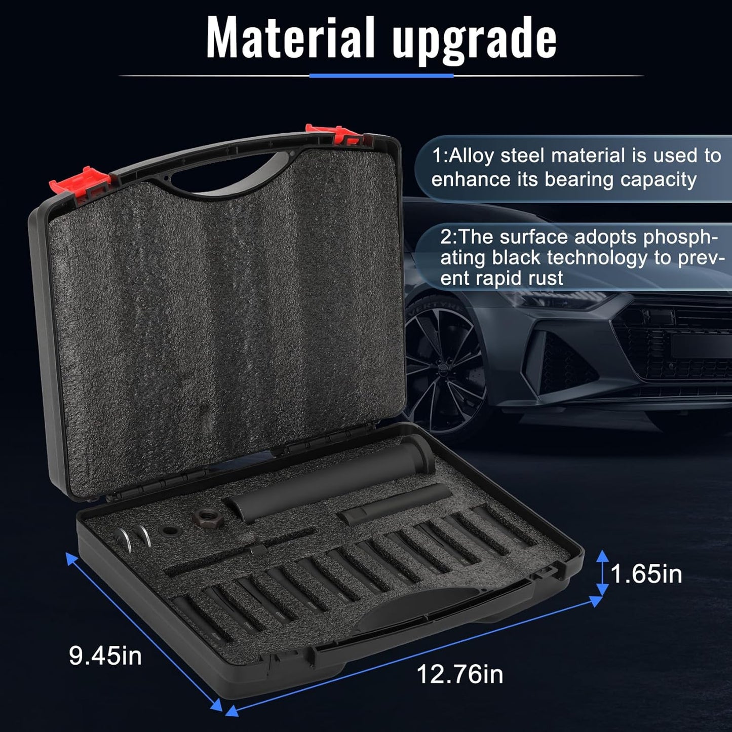 18pcs 95400 in-Line Dowel Pin Puller Master Set Includes Both SAE and Metric Collets,Efficient Dowel Pin Puller Tool Reducing Work and Potential Hand Injuries