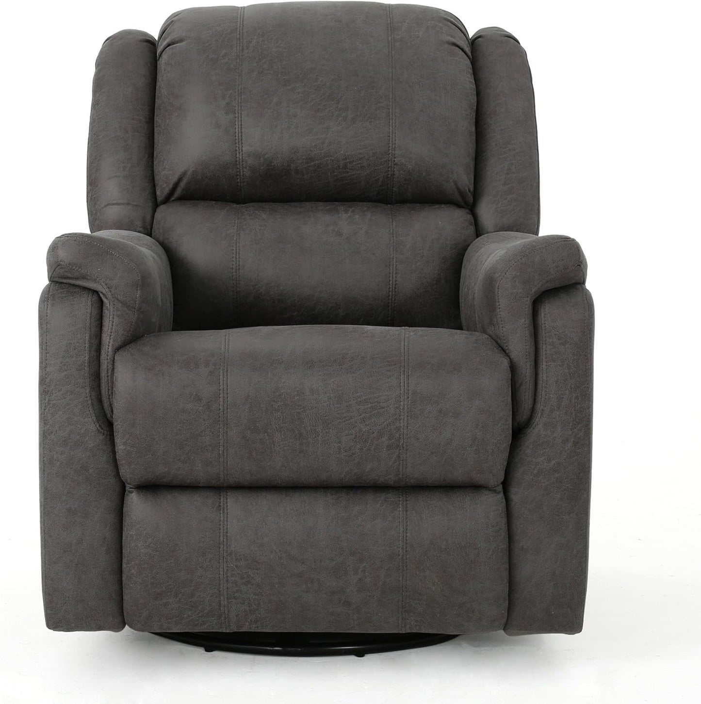 Christopher Knight Home GDFStudio Jemma Tufted Slate Microfiber Swivel Gliding Recliner Chair
