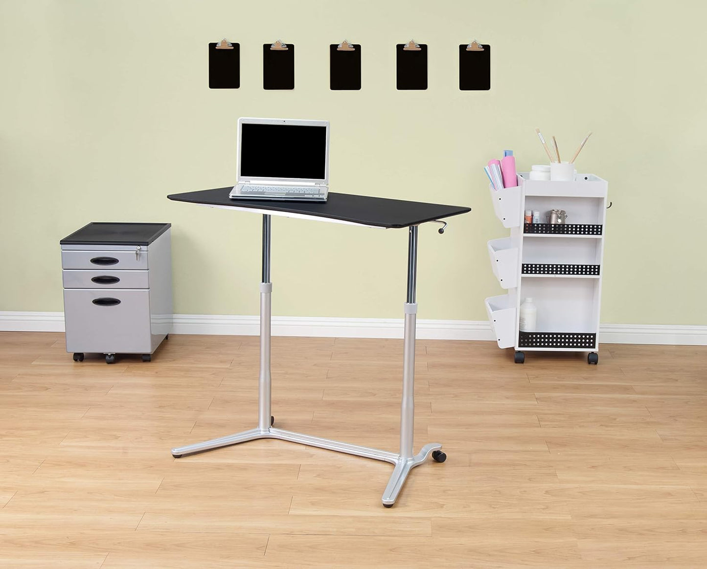 Calico Designs 51230 Sierra Height Adjustable Desk, Silver/Black 37.5 Inch