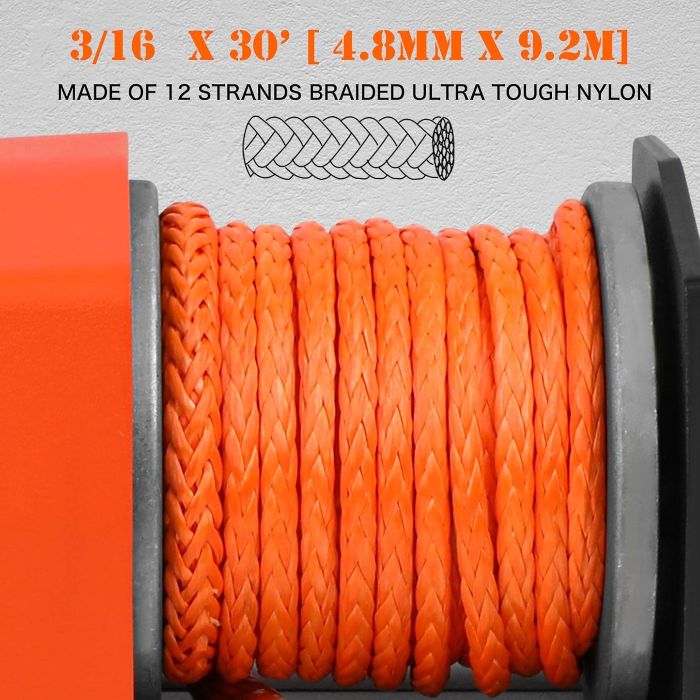 ZESUPER 2500 lb 12V DC Electric Winch 30 ft Synthetic Rope Off Road Waterproof UTV ATV Boat Winch Kits with Wireless Remote,Handheld Switch