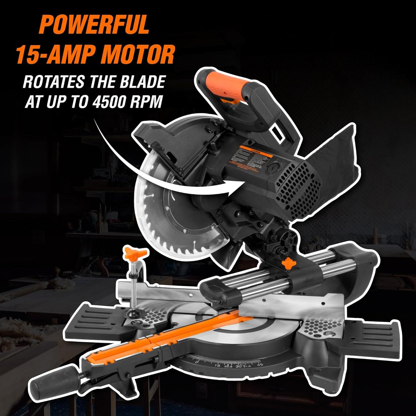 WEN 10-Inch Sliding Compound Miter Saw, Single Bevel, 15-Amp Motor with Laser (MM1011T)