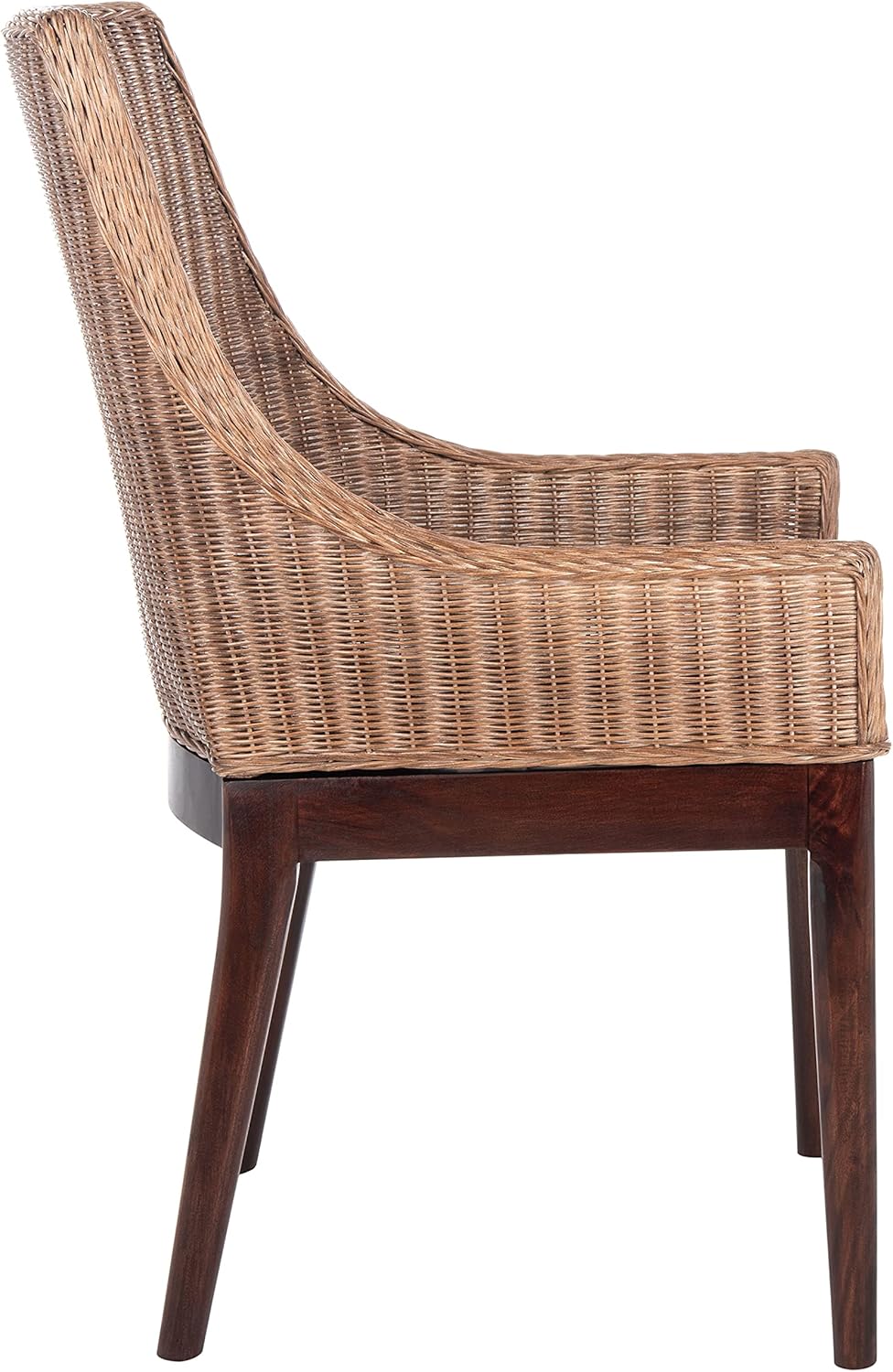SAFAVIEH Home Collection Franco Coastal Brown/White Cushion Sloping Accent Chair SEA4000B