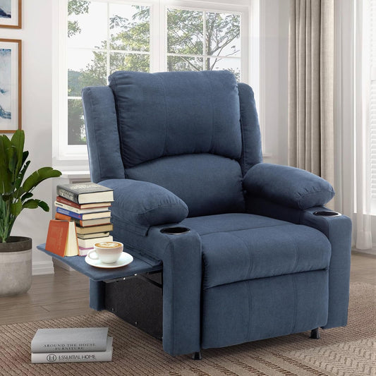 WENTMENT Recliner Chair for Living Room Massage Reading Sofa Adjustable Modern Reclining Chair for Living Room,Blue
