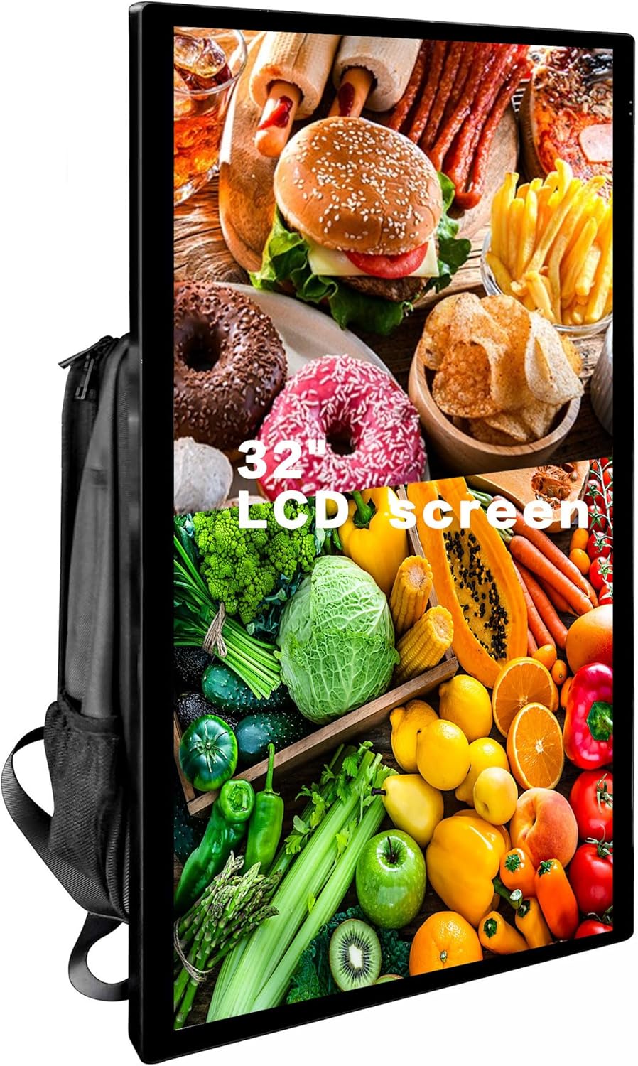 Welaso 27/32 inch LCD Ads Backpack,4G+32G,TouchScreen,APP Wireless Screen Projection,Human Walking Bag Digital Billboard (27 inches Screen+4G RAM +32G)