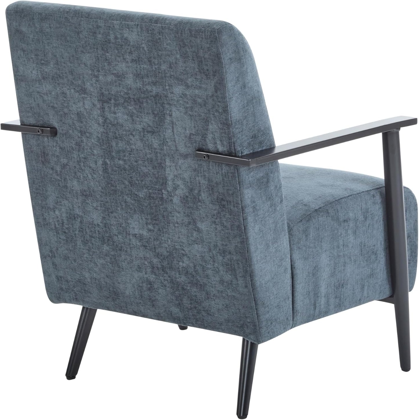 Christopher Knight Home Nadine Iron Accent Chairs Set of 2, Upholstered Club Chair, Thick Cushion Armchair, Spacious Single Sofa, Deep Seating Single Couch for Living Room Reading Home, Blue Gray