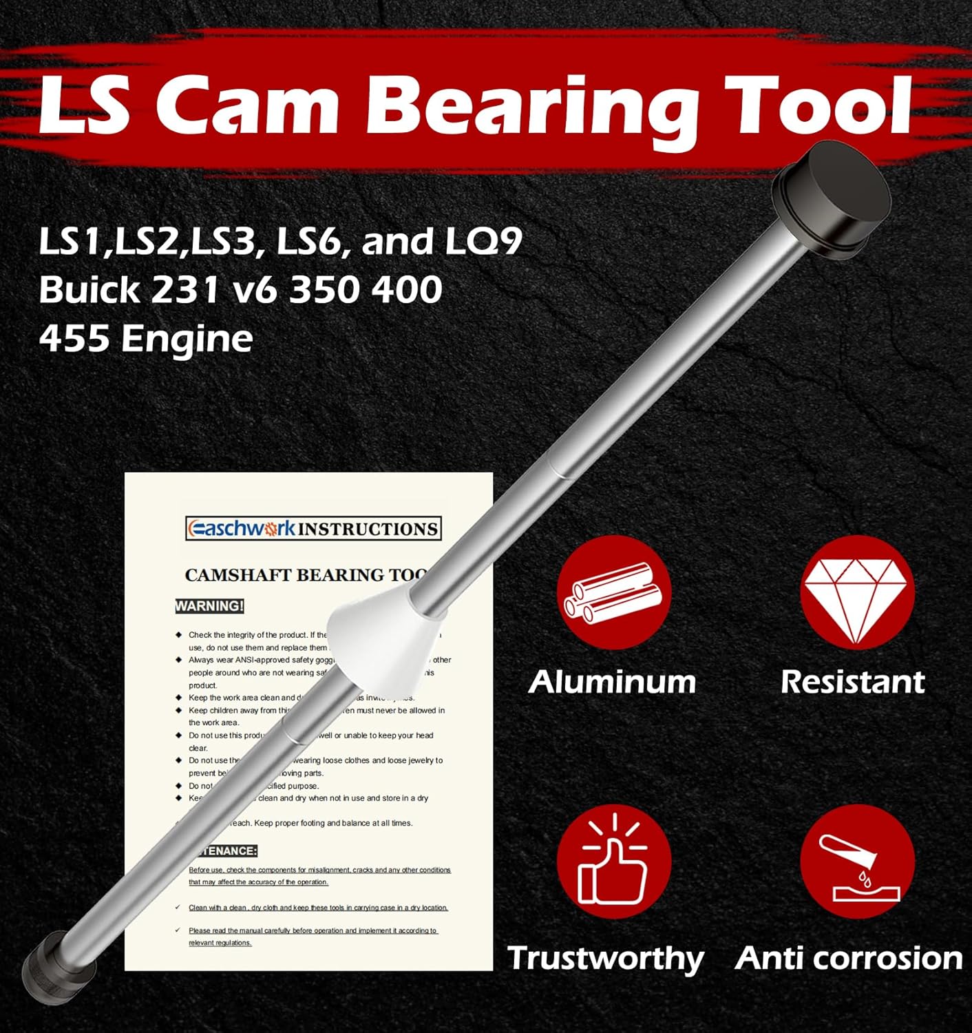 Cam Bearing Installation Tool for Installation Removal LS Engine - LS1 LS2 LS3 LS6 LQ9， Patented