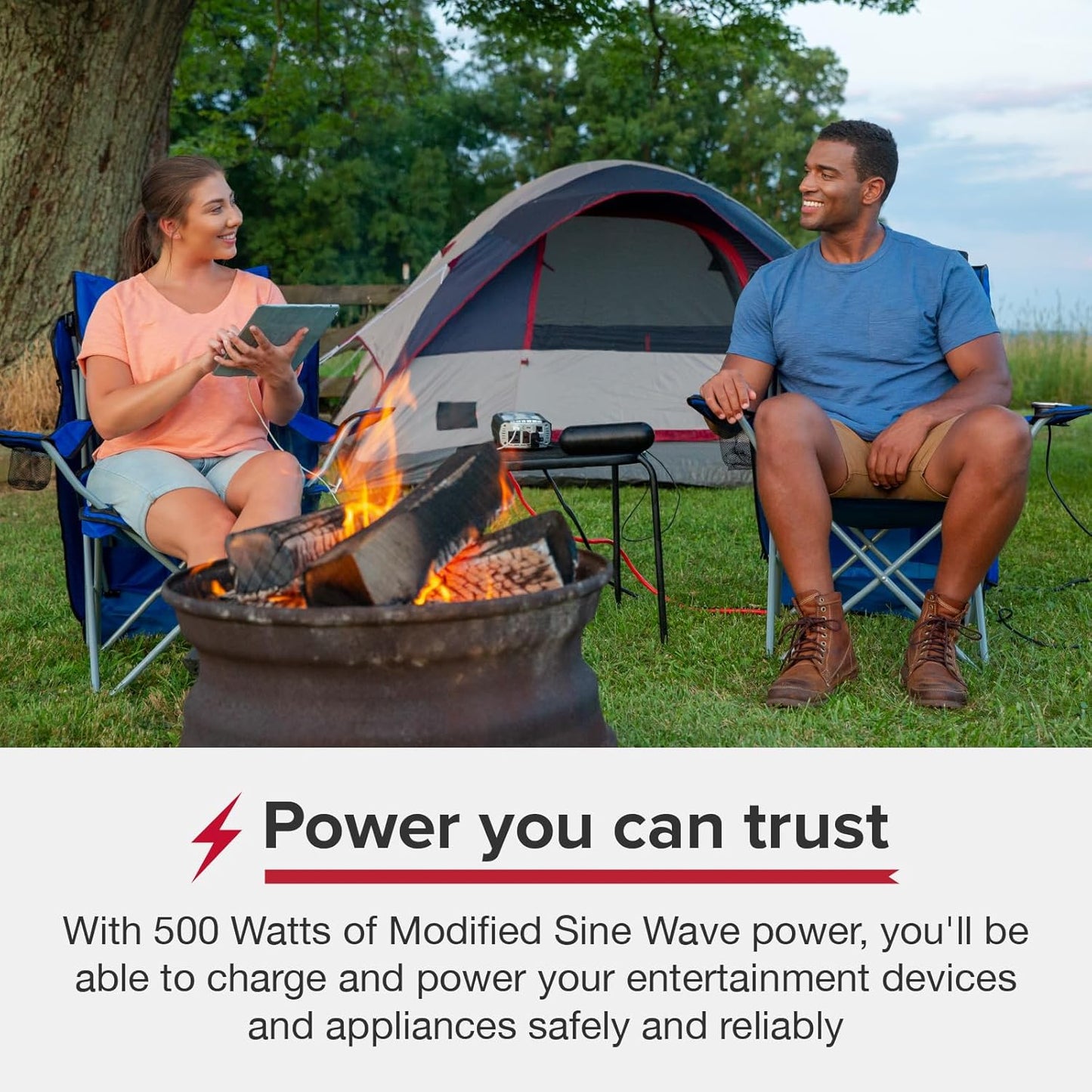 Cobra POWER 500W Power Inverter, Portable – 500-Watt Car Charger, 2 Grounded AC Outlets, 2 Fast Charge USB Ports and Remote Controller (CPIALCDG1) Compatible