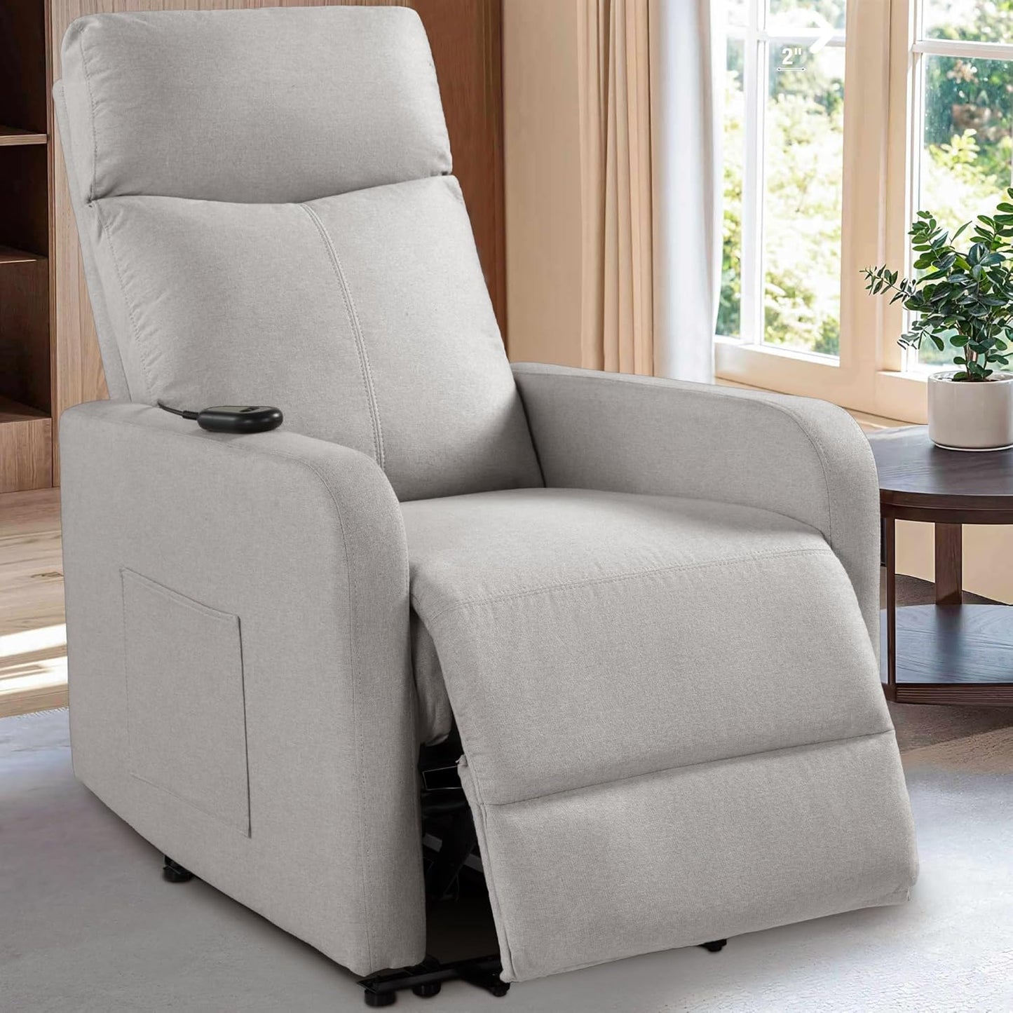 Zero Wall Power Recliner Chairs, Small Recliner for Small Spaces and Petite People Man Woman (1, Dark Brown Faux Leather)