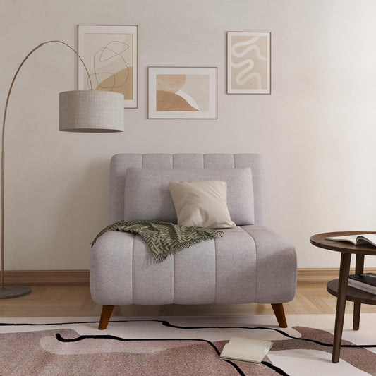 Artdeco Home 40" W Convertible Futon Chair with Matching Pillow(s) for Small Space Living Room and Apartment (Springfield, Moonlight)