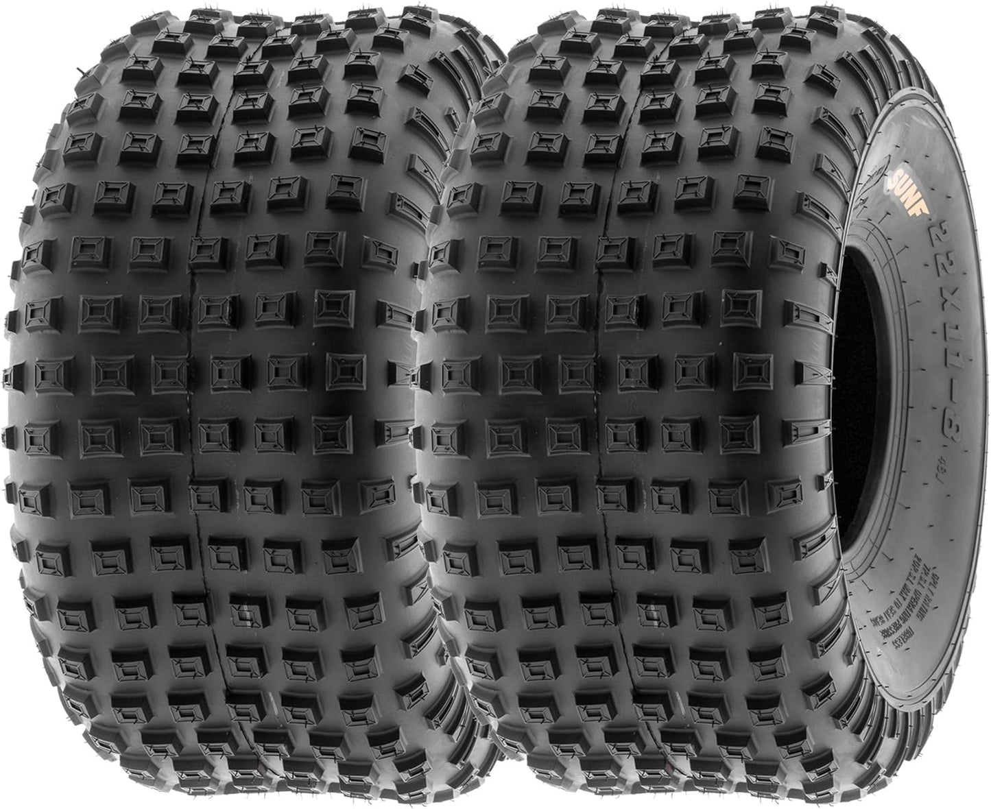 Set Pair of 2 SunF Go Kart/ATV Knobby Sport Tires 22x11-8 22x11x8 6 PR A011
