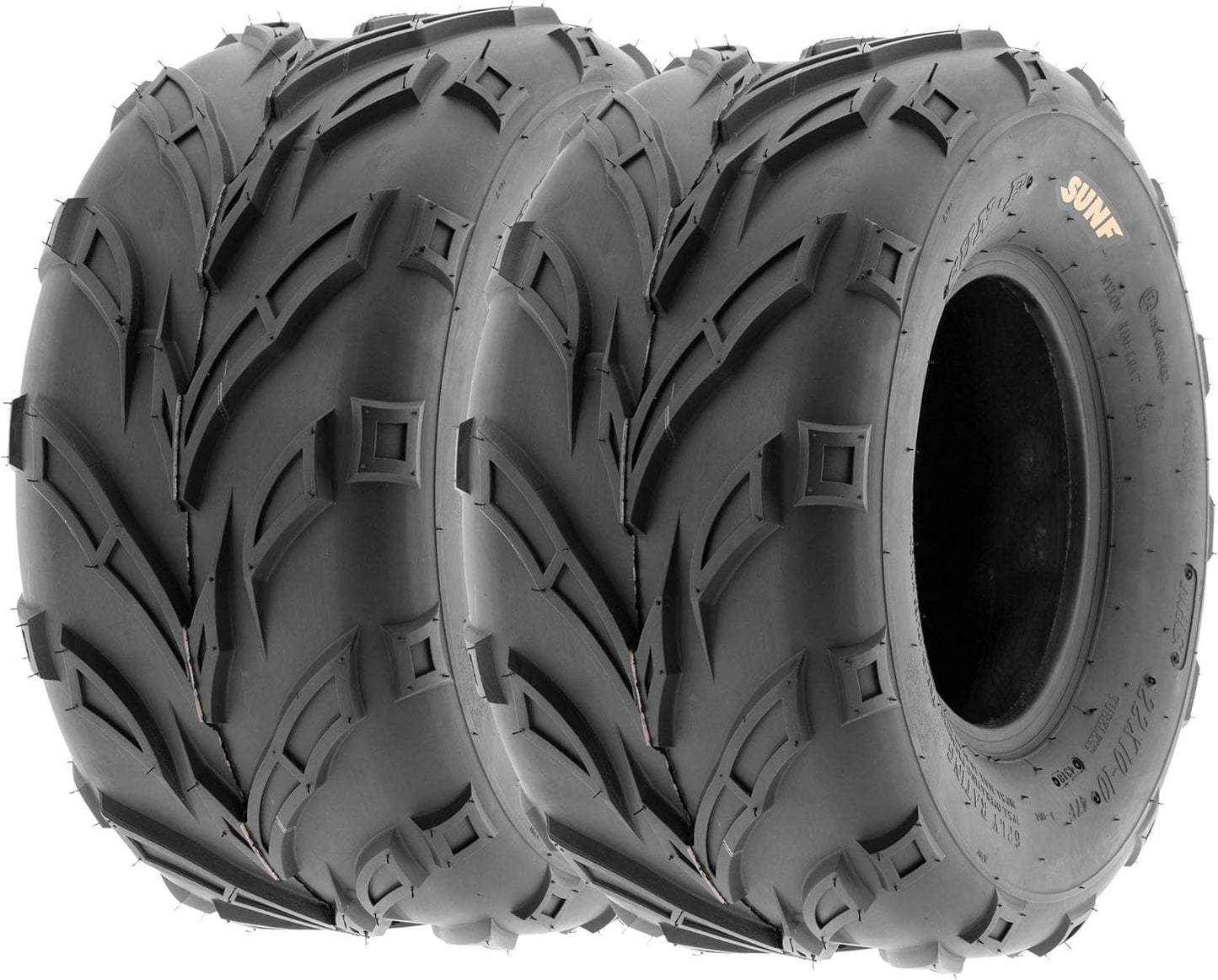 Set of 4 SunF A004 Go-Kart ATV Tires 16x6-8 Front & 16x7-8 Rear, all terrain, 6 PR, Tubeless
