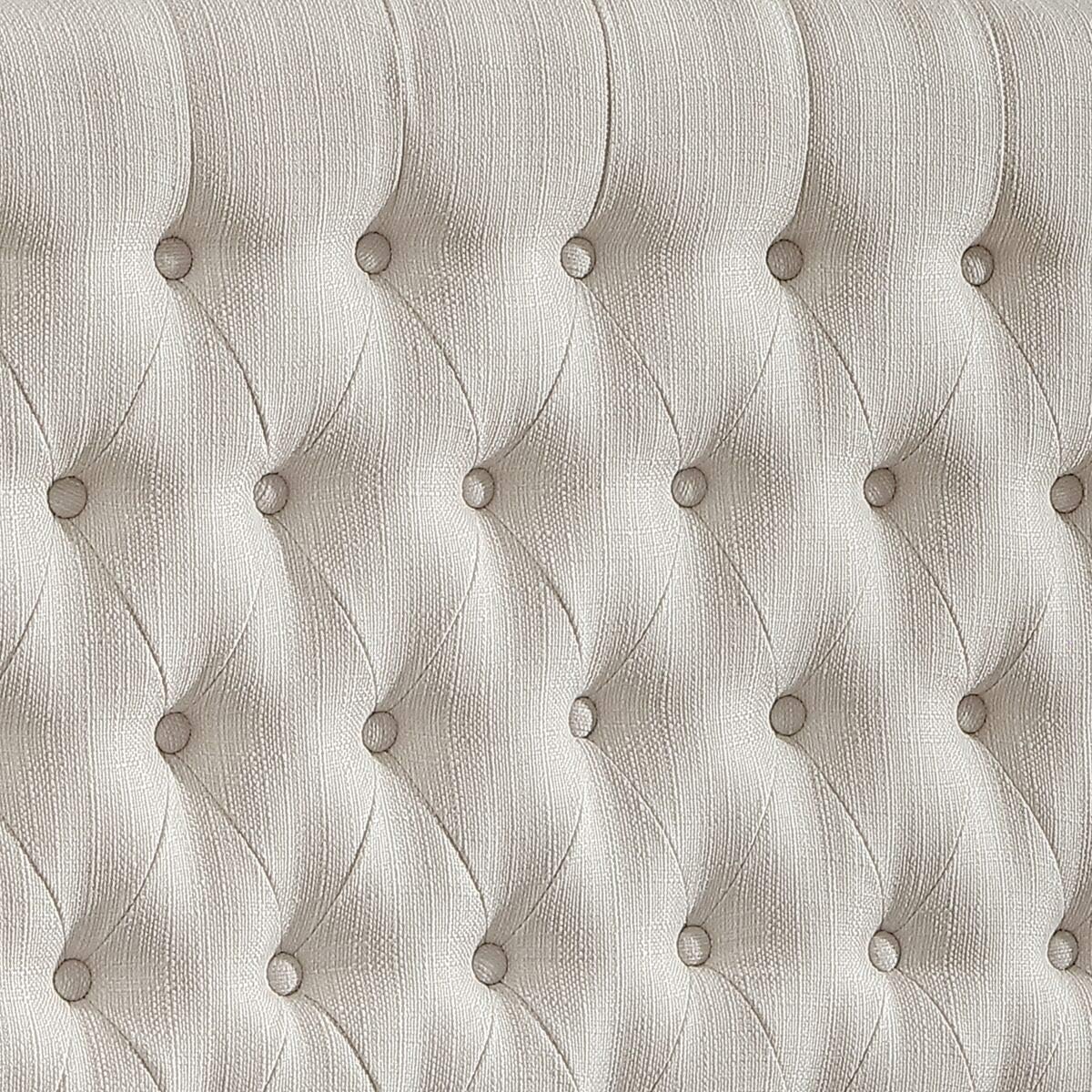 24KF Upholstered Tufted Button Linen Fabric Headboard,Comfortable Fashional Headboard King/CA King Size,Ivory