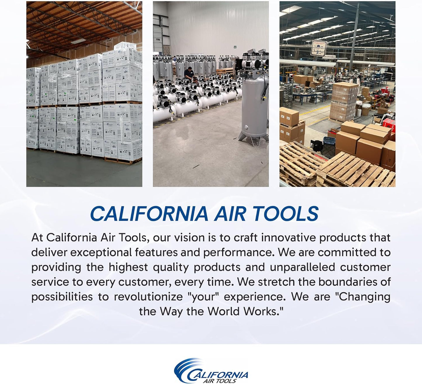 California Air Tools 10020CAD 2.0 HP Ultra Quiet and Oil-Free Air Compressor, 10 Gallon Steel Tank with Wheels, 70 dBA Noise Level, Auto Drain Valve