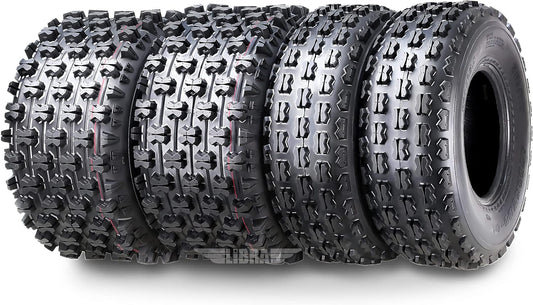 WANDA Set 4 Sport ATV tires 22x7-10 & 20x10-9 Yamaha Raptor 700 700R GNCC Race