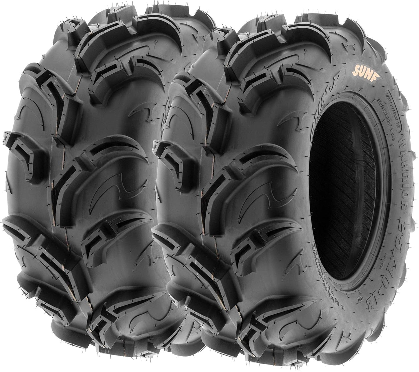 Set of 4 SunF ATV Mud Trail Tires 25x8-12 and 25x10-12, 6 Ply A048