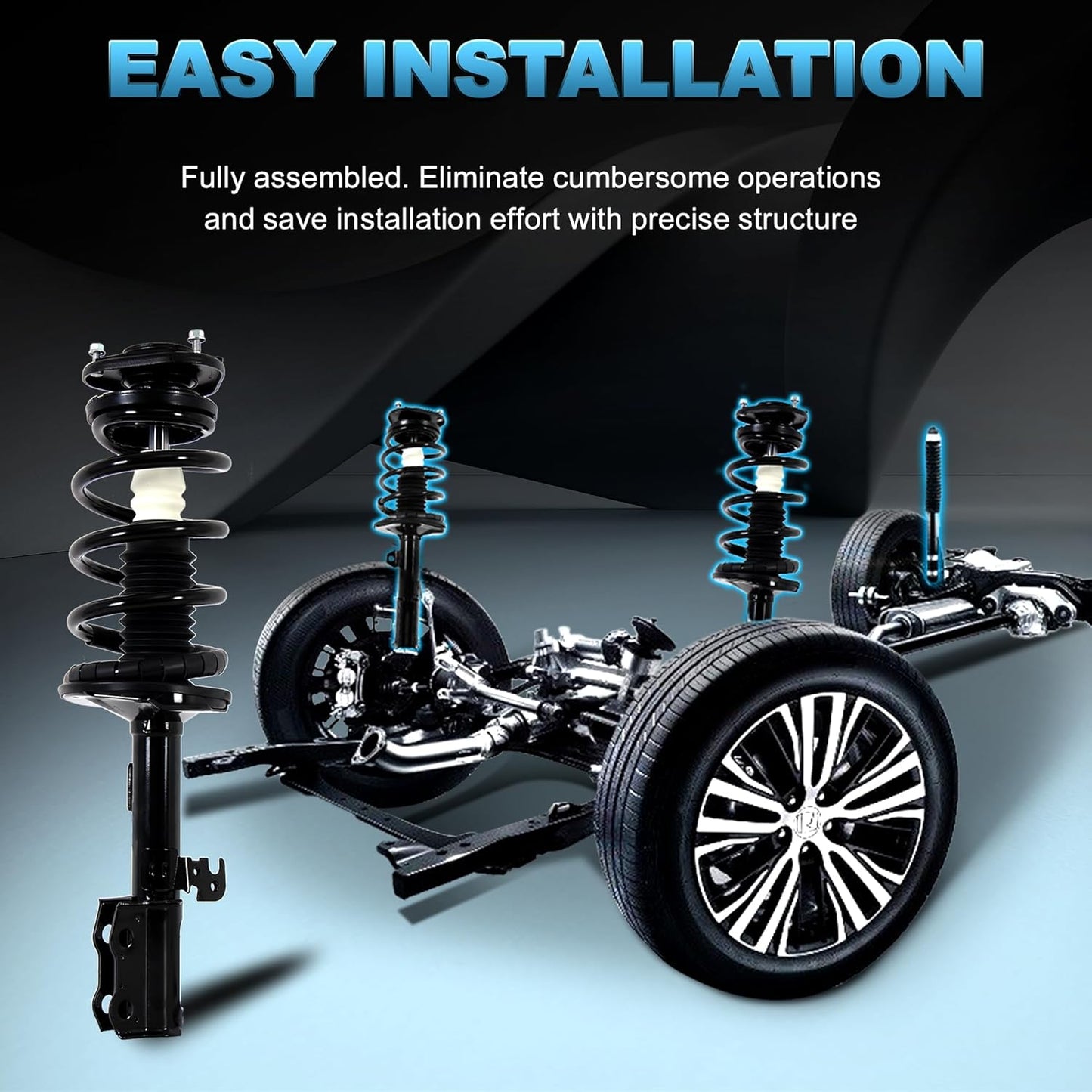 172114 172115 Front Struts Assembly Compatible for 2003-2008 Toyota Corolla w/Coil Spring Front Shock Absorbers (2 PCS)