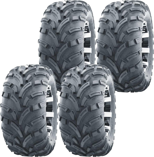 WANDA 25x10-12 Complete Set Lit Mud ATV Tires fit 19-20 Kawasaki MULE PRO MX