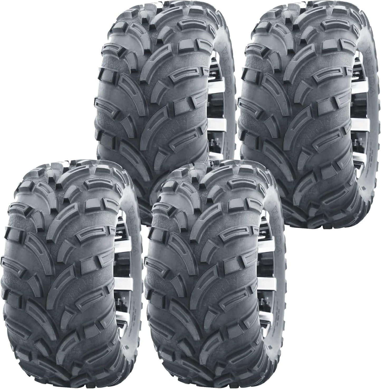 WANDA 25x10-12 Complete Set Lit Mud ATV Tires fit 05-06 Kubota RTV 900