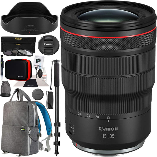 Canon RF 15-35mm F2.8L is USM Lens L Series Wide Angle Standard Zoom 3682C002 for EOS R & RP Mirrorless Camera Bundle with 82mm Photography Filter Kit, Deco Gear Backpack Case and Accessories