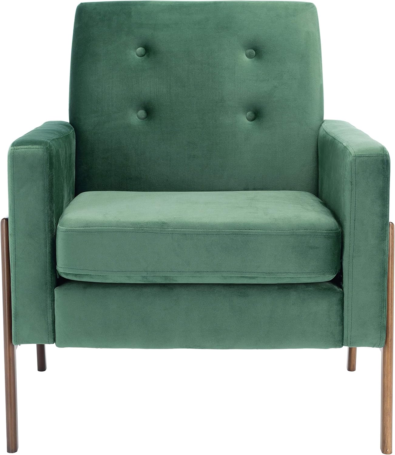 SAFAVIEH Home Collection Roald Velvet Sofa Accent Club Chair ACH6209B, Malachite Green/Antique Coffee