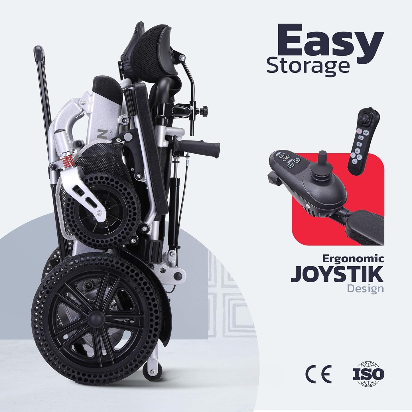 Rubicon DX11 - Reclining Foldable Electric Wheelchairs for Adults - Longest Range 25 Miles of Freedom: Airline Approved Deluxe Electric Wheelchair with Dual 12AH Lithium Batteries, 600W Motor (Model7)