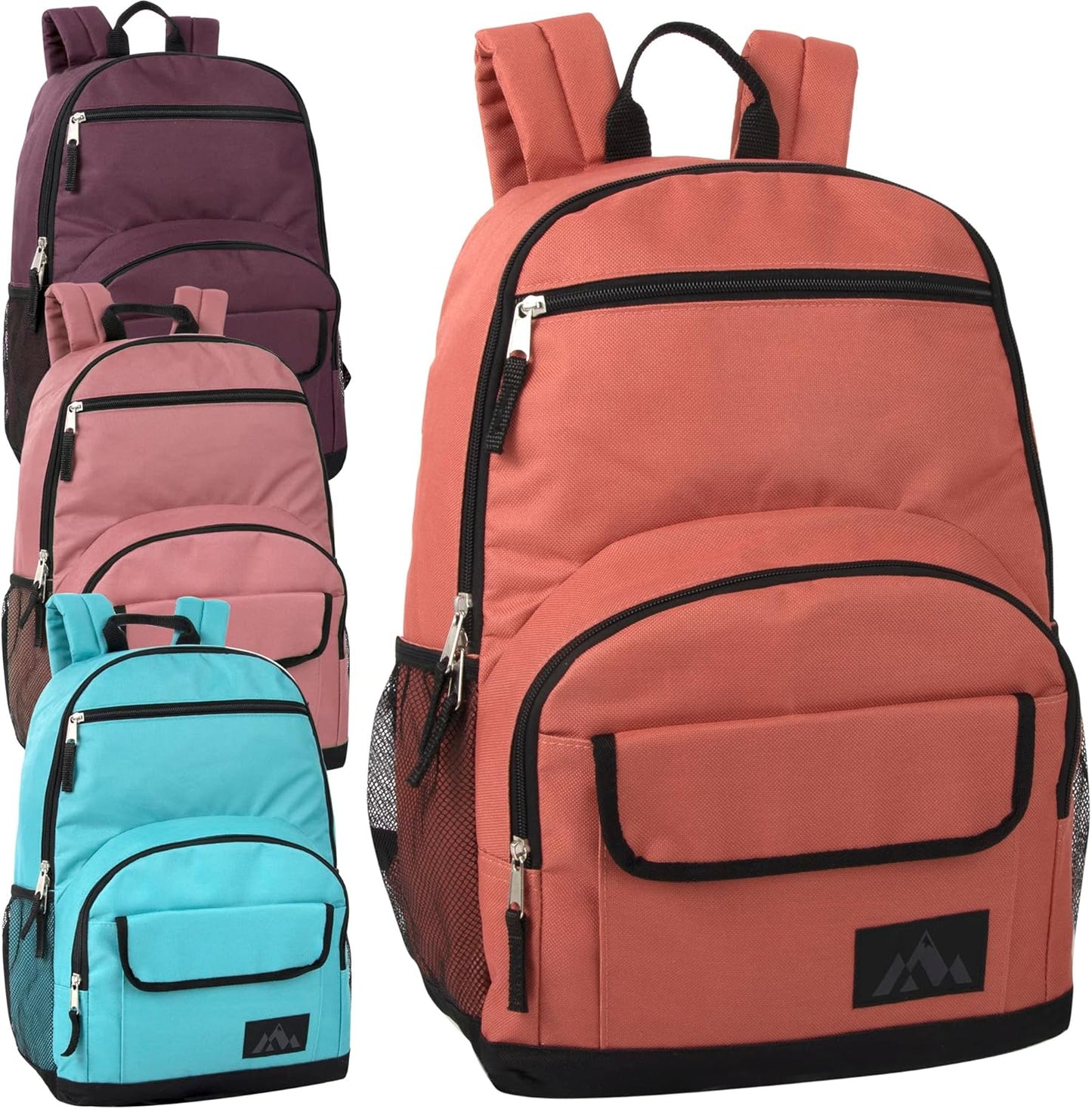 24 Pack Bulk Laptop Backpacks for College, Hiking, and Homeless Adults Donation in Bulk, with Padded Straps (Male Colors Pack)