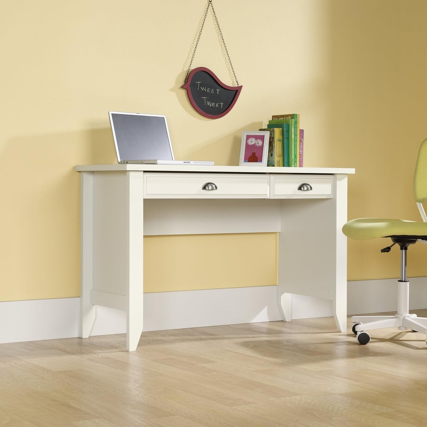 Sauder Shoal Creek Small Work Study Computer, Laptop Desk, L: 47.17" x W: 19.45" x H: 30.28", Soft White