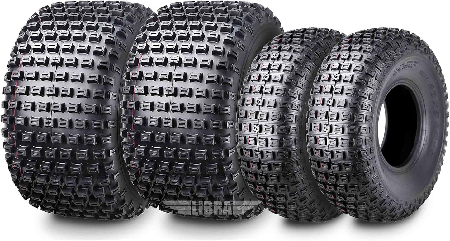 WANDA Set of 4 UTV ATV tires 20x7-8 & 22x11-8 4PR for 04-13 Yamaha Grizzly 125