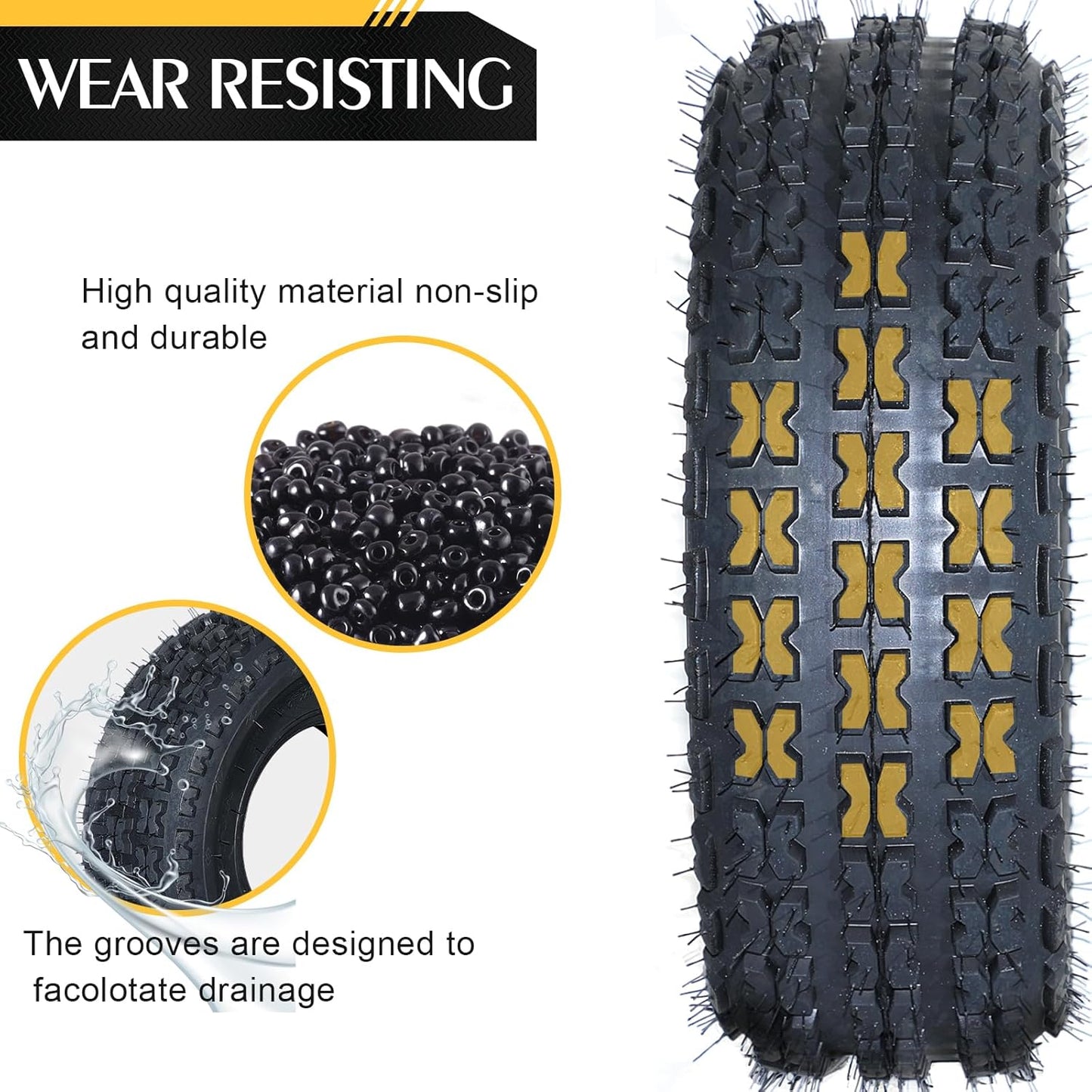 Set of 2 19x7-8 All Terrain ATV UTV Tire 19x7x8 Tubeless Sport Tires 4 PR