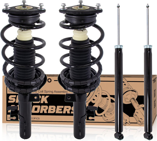 Complete Front Rear Struts Coil Spring Assembly 172264 172263 Compatible for 2006-2010 Mazda 5/2004-2009 Mazda 3 Excluding Speed Model Replacement Shocks Absorbers (4PCS)