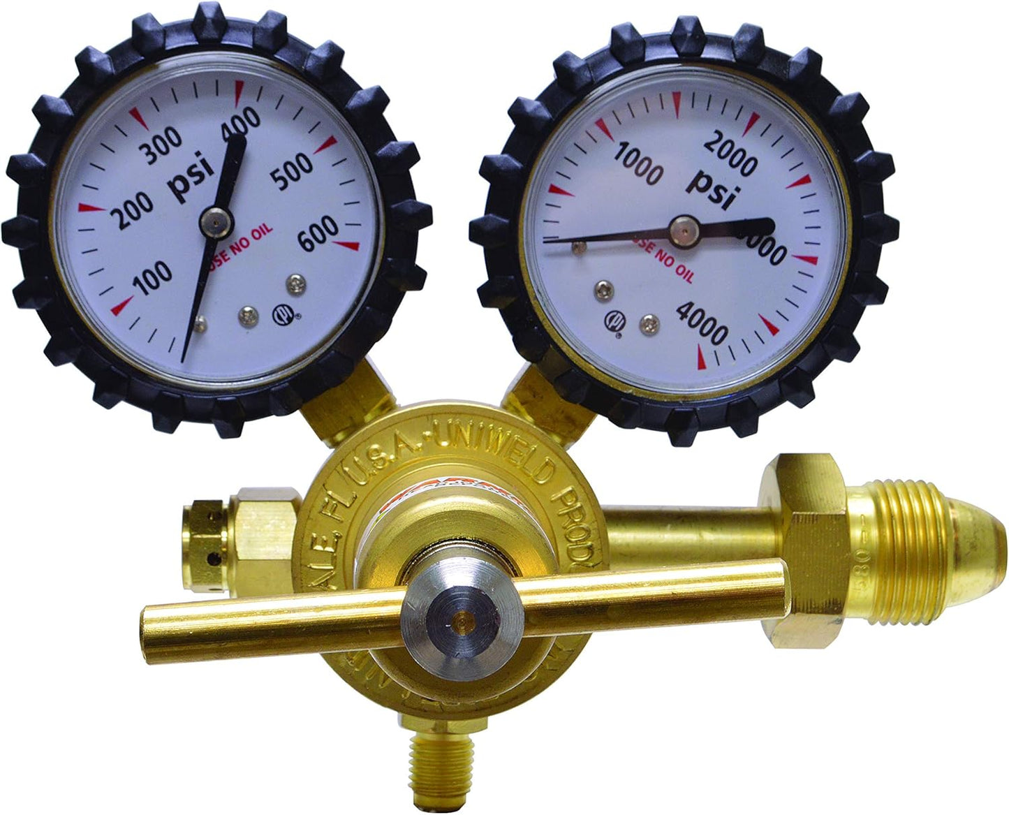 Uniweld RHP400 Nitrogen Regulator with 0-400 PSI Delivery Pressure, CGA580 Inlet Connection and 1/4-Inch Male Flare Outlet Connection