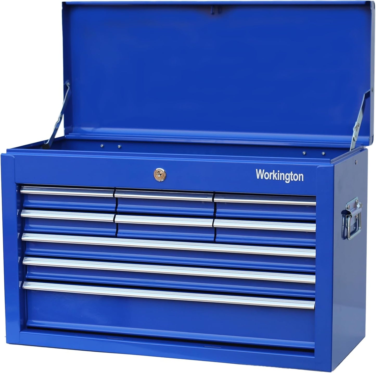 Workington Portable Metal Tool Chest with 9 Drawers, 24" 9-Drawer Tool Chest Cabinet with Ball Bearing Drawer Slides, Steel Tool Storage Box Organizer 4006 Purple