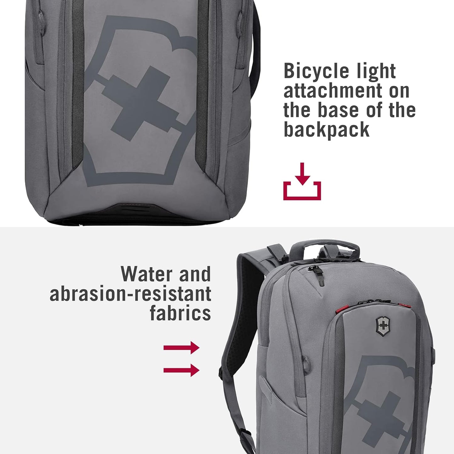Victorinox Touring 2.0 Commuter Backpack - Professional, Durable 15" Laptop Backpack for Daily Use - Features Waterproof Pouch - 21 Liters, Light Gray