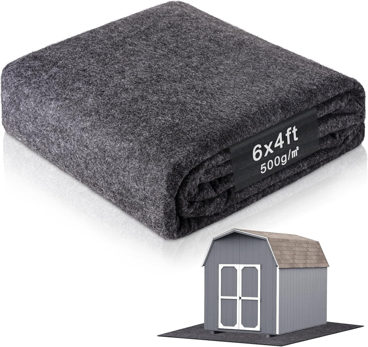 12.2 x 10.2 Ft Outdoor Storage Shed Floor Mat Waterproof, 500g/㎡ Thickened Washable Furniture Dustproof Anti-Slip Pad for Patio, Moto, Car for Protect Flooring from Wear, Carport Dustproof Oil Mat