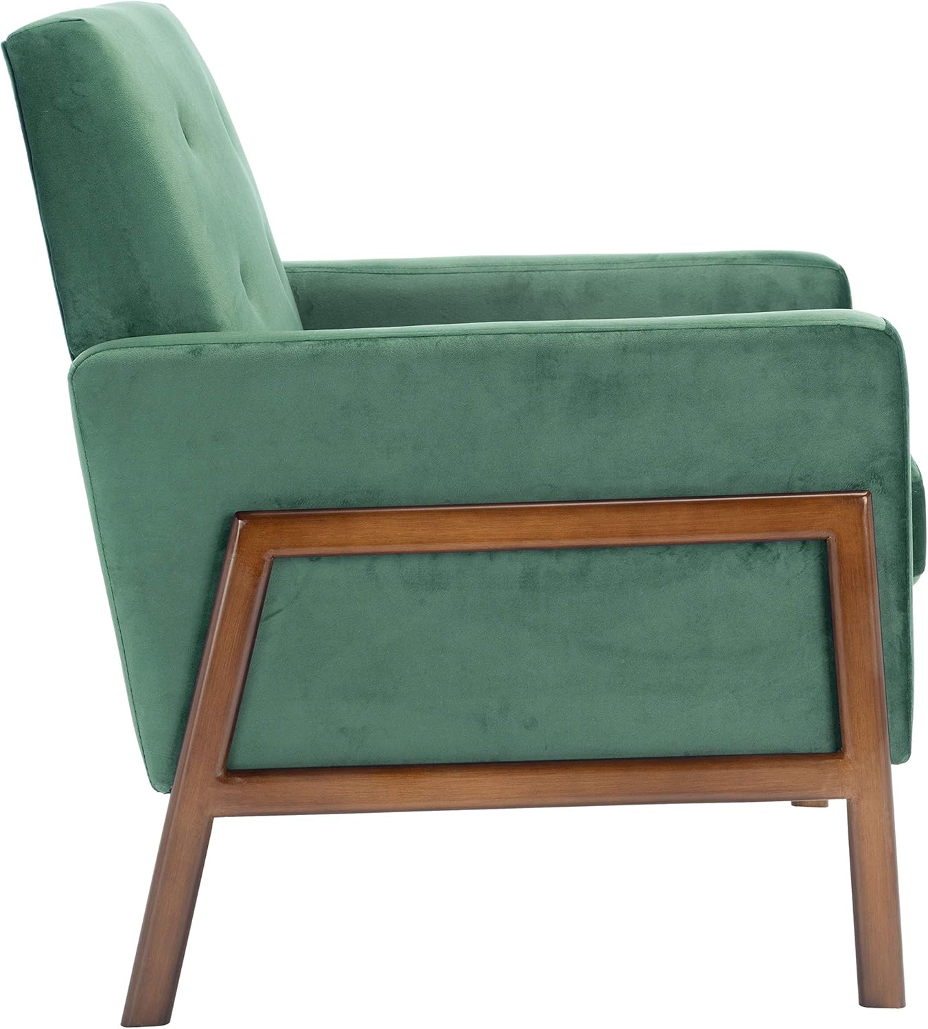 SAFAVIEH Home Collection Roald Velvet Sofa Accent Club Chair ACH6209B, Malachite Green/Antique Coffee