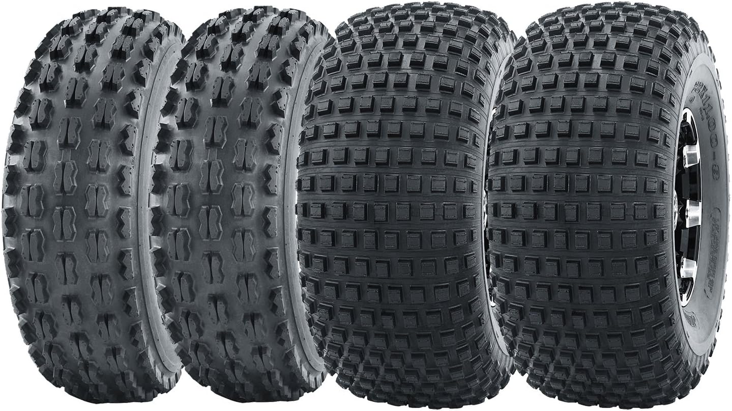 WANDA Full Set Sport ATV tires 21x8-9 21X8X9 Front & 22x11-8 22x11x8 Rear 4PR