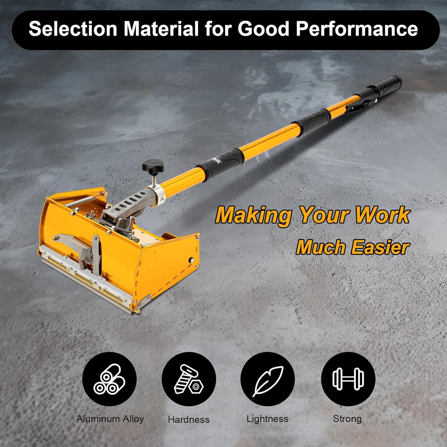 10" Drywall Flat Finishing Box Professional Drywall Tools Telescopic Drywall Flat Box 120° Adjustable Wallboard Drywall Box w/40''-64'' Telescopic Box Handle Drywall Cutter Tool
