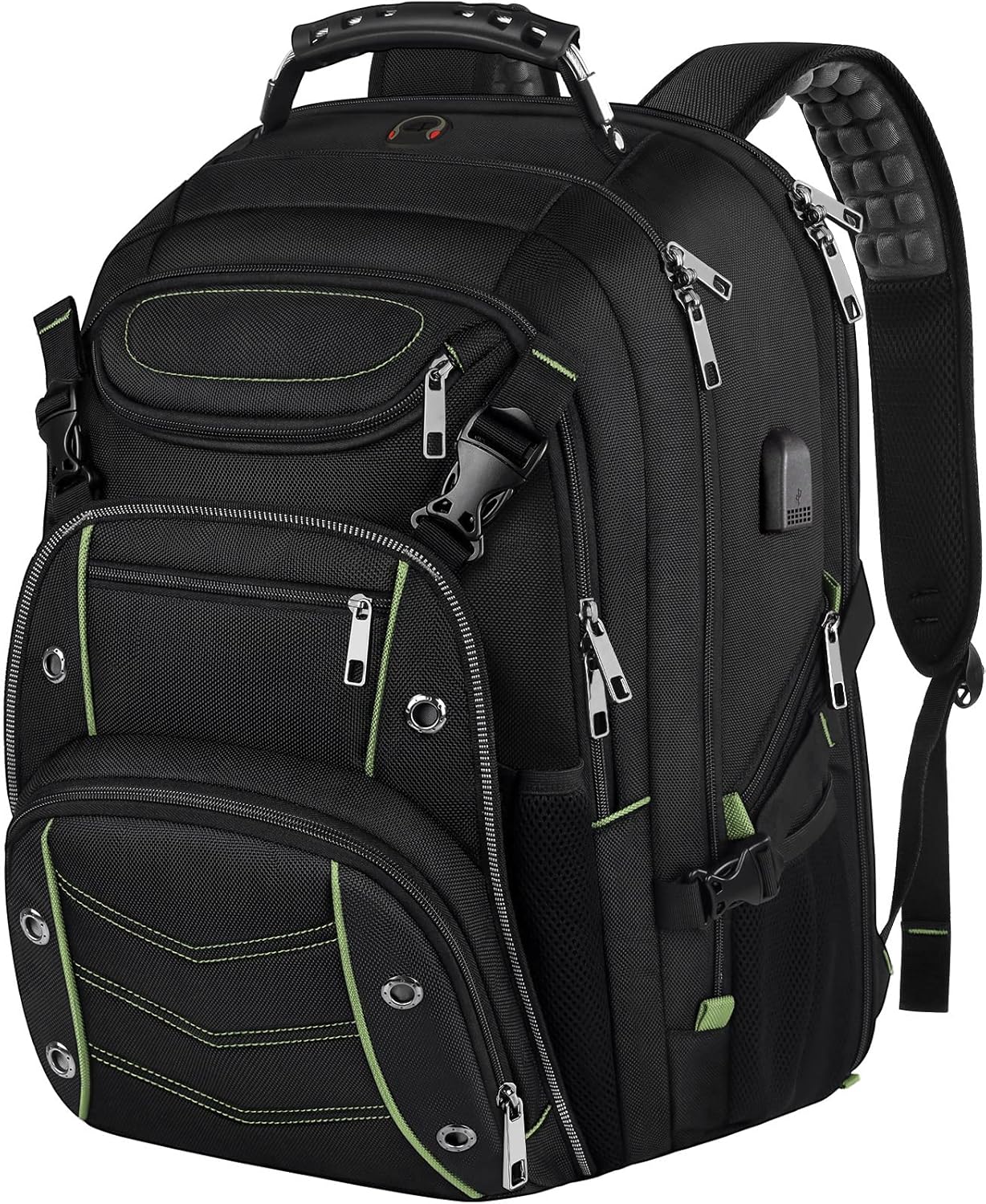 VECKUSON 18.4 Laptop Backpack for unisex, 60L Extra Large Gaming Laptops Back Bag with USB Charger Port,TSA Friendly Flight Approved and RFID Anti-Theft Pocket Heavy-duty Pack,21.3*15.7*11.8inch Grey