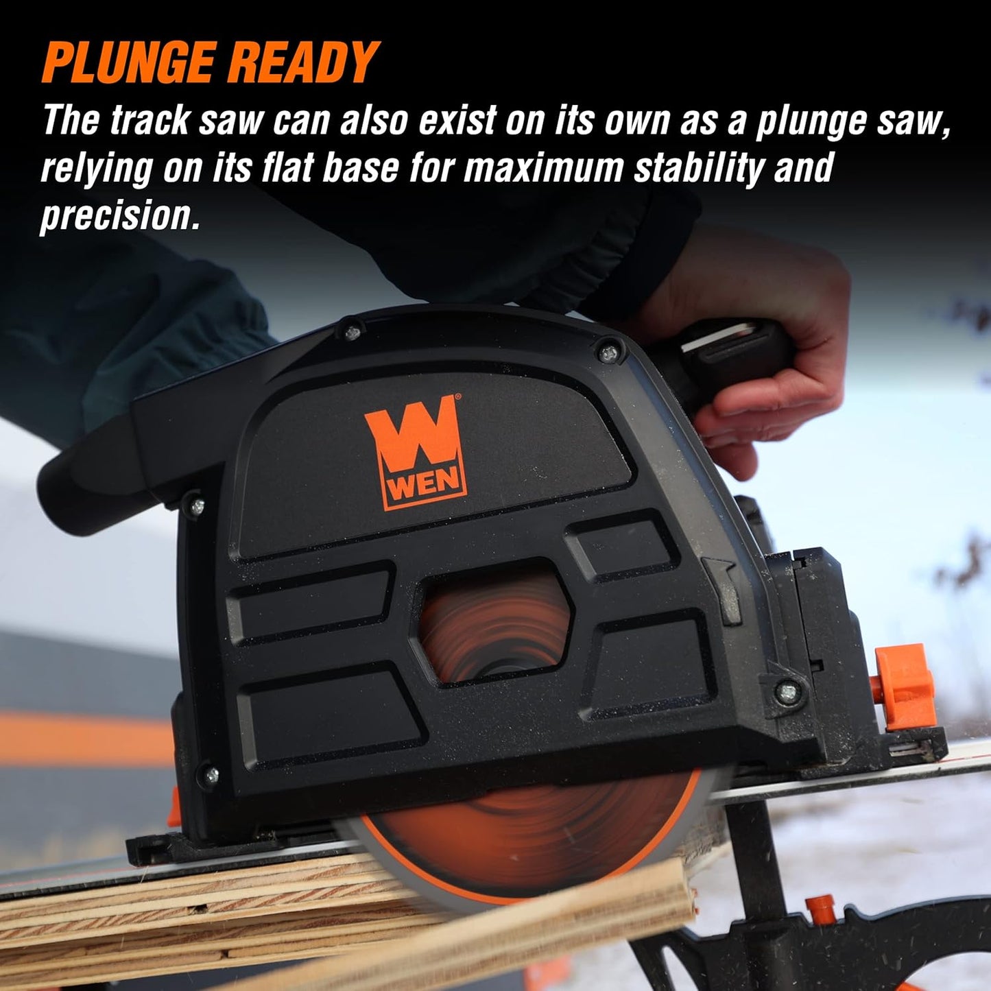 WEN Cordless 6.5-Inch Track Saw, Brushless with Variable Speed, Two 20V Max 4.0 Ah Batteries, and Charger (20691)