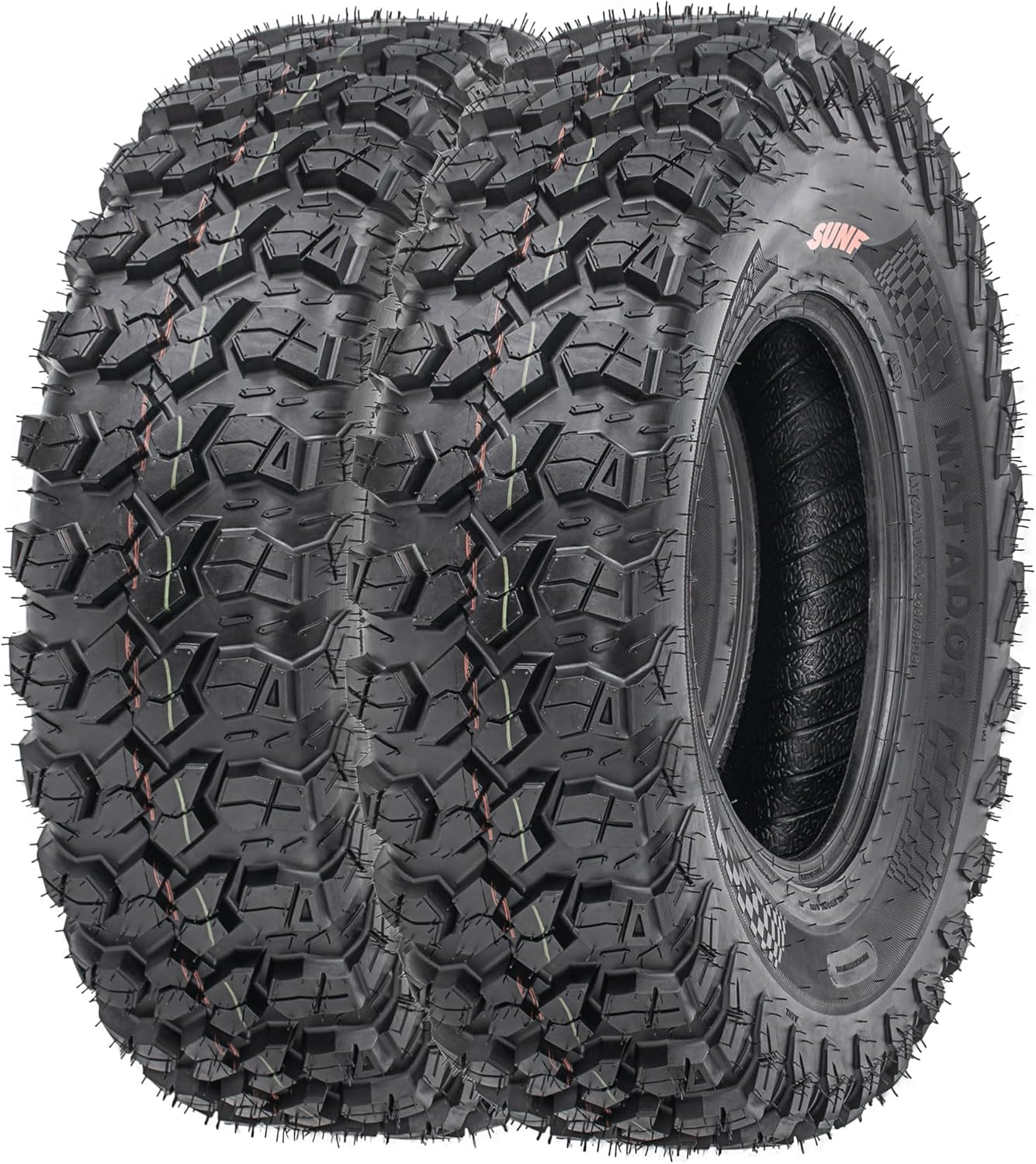 Set of 2 SunF A060 ATV tires 30x10R14, UTV All-Terrain Radial Tires 30x10-14, 255/80-14, 8 ply Tubeless