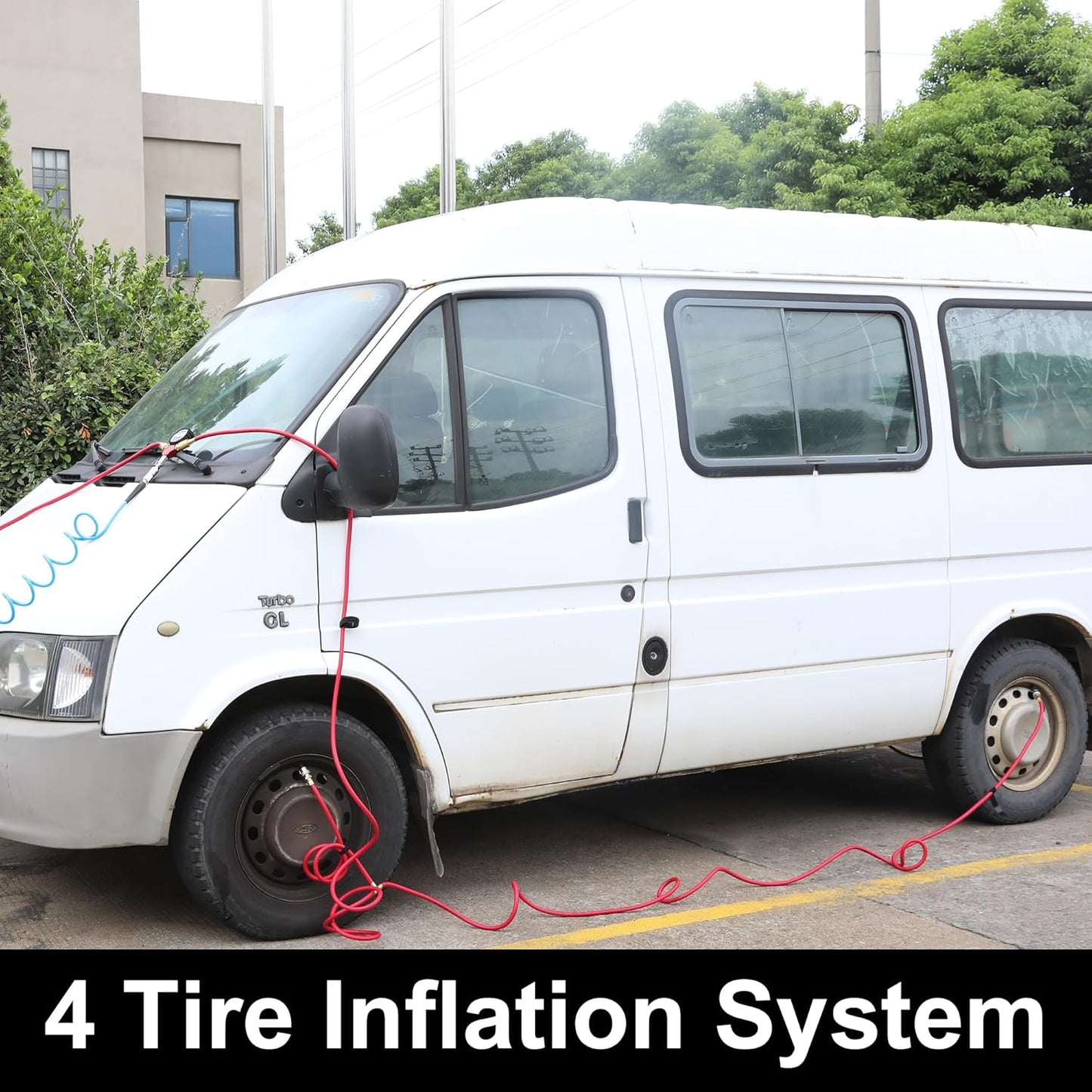 WYNNsky 4 Tire Inflation Deflation System, 1/4’’ Rubber Hose with Air Chuck, Digital Tire Pressure Gauge