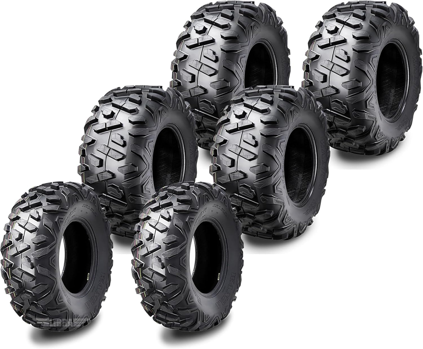 WANDA Set 4 UTV ATV Tires 24x9-10 & 24x11-10 Bighorn Style 6PR...