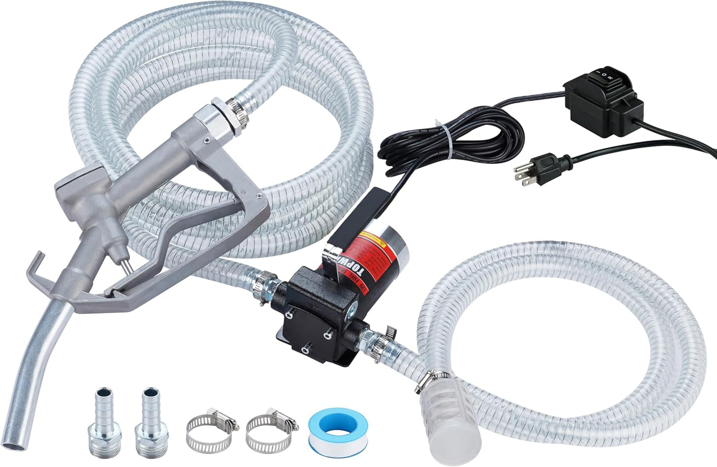 TOPWAY 110V AC Gasoline Fuel Pump 3.7GPM Self-priming Oil Transfer Pump With Handle, Reversible Pumping, Overheat Protection, Explosion-Proof, for Gasoline Fuel Diesel Kerosene Removal