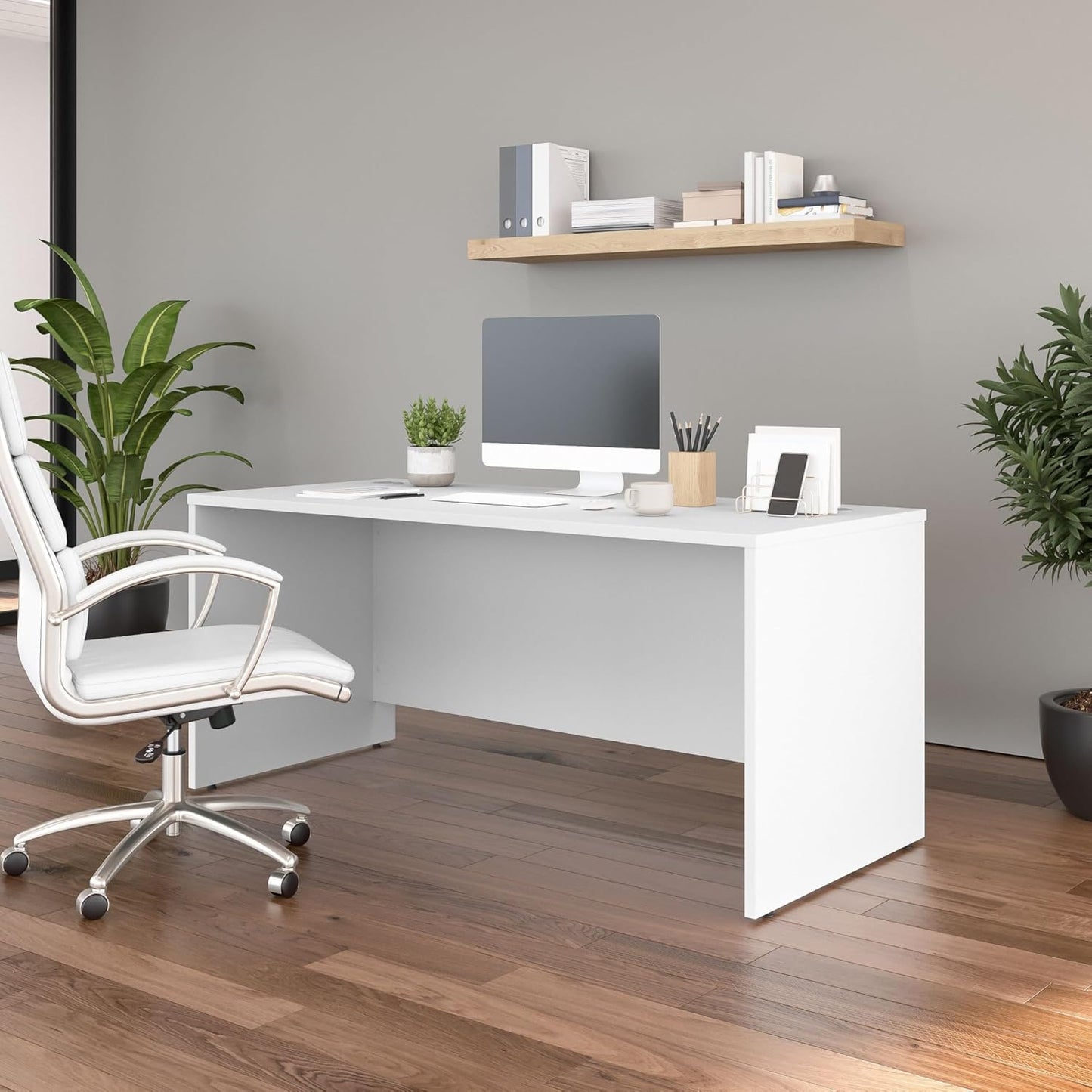 Bush Business Furniture Studio C 66W x 30D Office Desk in White